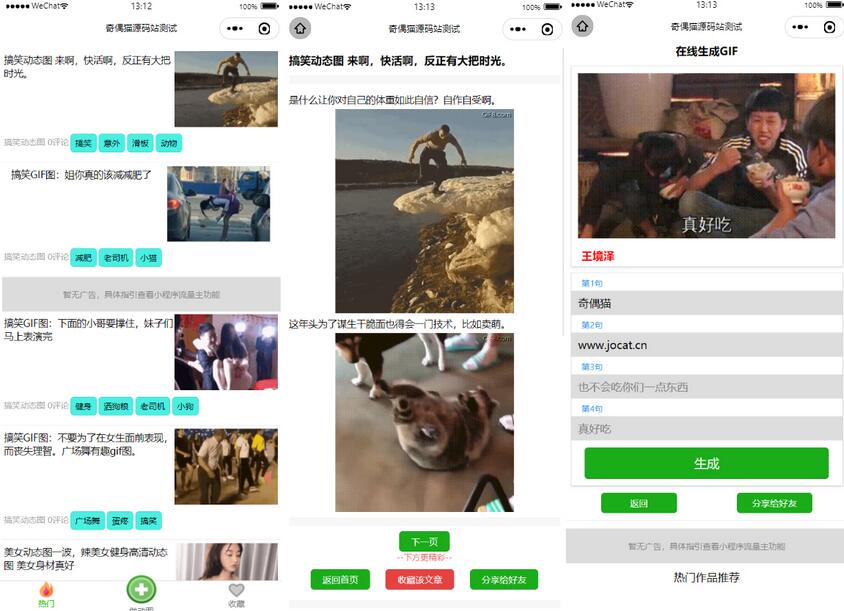 动态图大全带文案支持收藏微信小程序源码下载-参考资源